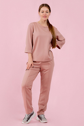 Футболка женская трикотаж пудровая